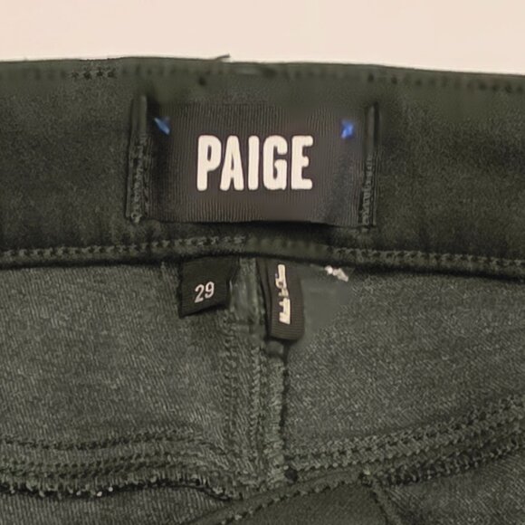 PAIGE Hoxton Skinny Ankle Jean in Deep Emerald Luxe Coating - Picture 9 of 16